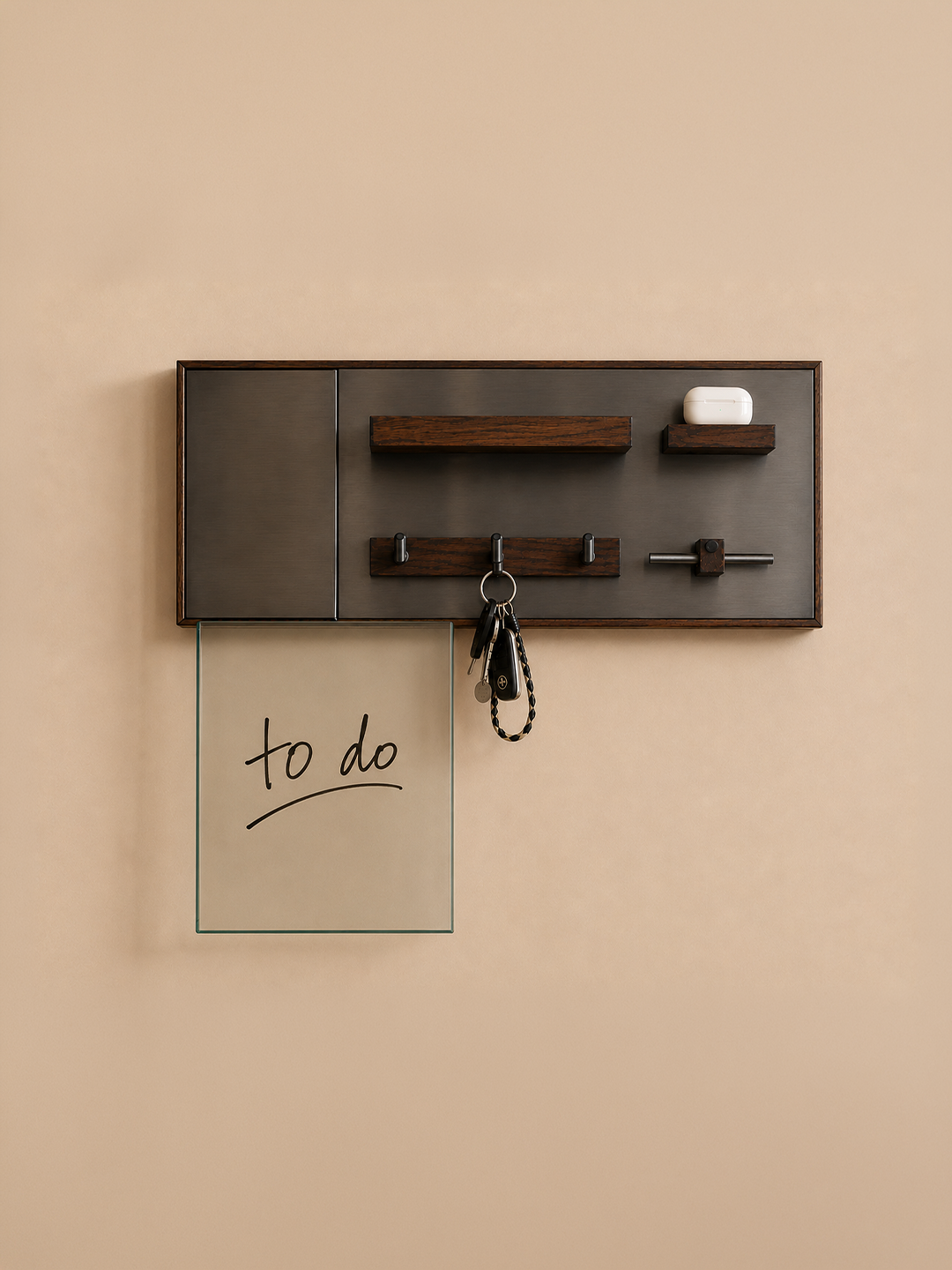 Wood, glass, metal organizer board